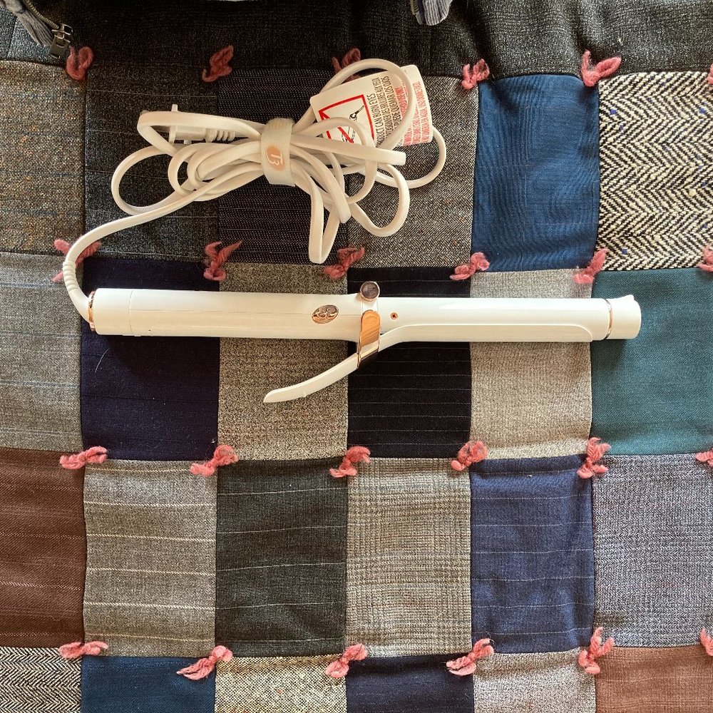 T3 Singlepass 1 -nch Curling Iron - White/Rose Gold